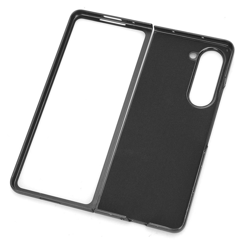 Uniqkart for Samsung Galaxy Z Fold5 5G Calf Texture PU Leather PC Case Kickstand Grip Phone Cover with Shoulder Strap - Black Uniqkart for Samsung Galaxy Z Fold5 5G Calf Texture PU Leather PC Case Kickstand Grip Phone Cover with Shoulder Strap - Black